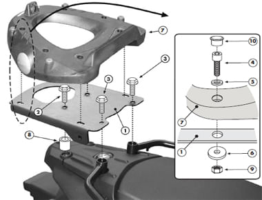 Base Específica Monolock E194M BMW F800GS 2008 até 2011 Givi