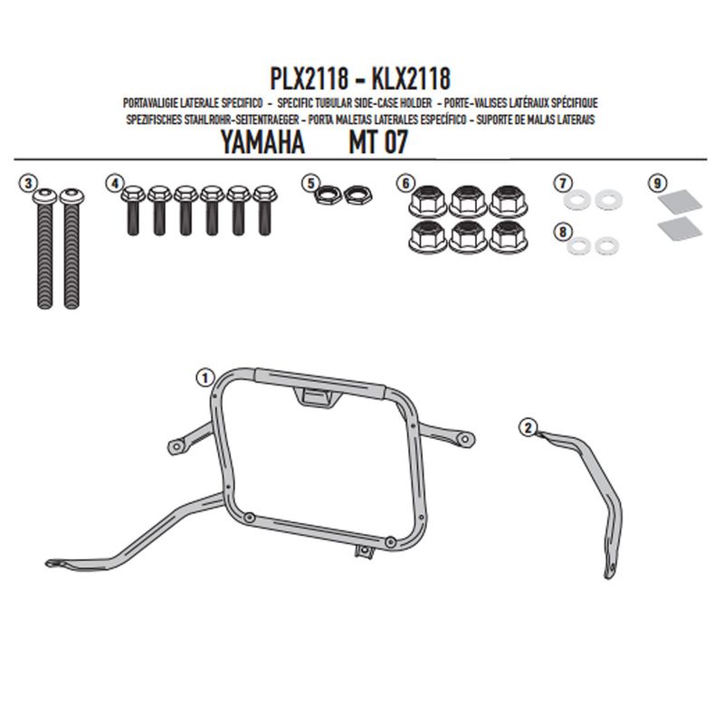 Monorack-Lateral-PLX2118-MT-07-Para-Bau-V35-Preto-Fosco---Givi