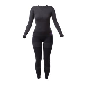 Conjunto Segunda Pele Calça e Blusa Preta Feminina - Riffel