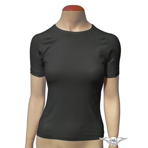 Blusa Segunda Pele High-Bio Manga Curta Feminina - Preta - 100% Go Ahead
