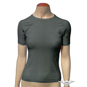 Blusa Segunda Pele High-Bio Manga Curta Feminina - Cinza - 100% Go Ahead