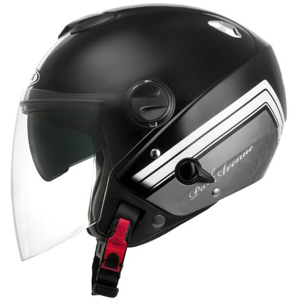 Capacete Zeus 202FB T49 Preto Branco