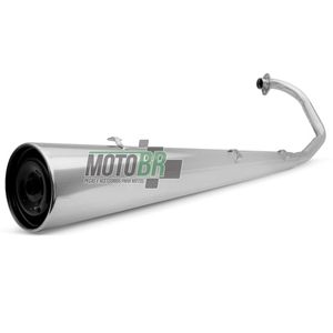 Escapamento Completo Modelo Original Cromado - Honda Titan 150 KS/ES - 2000 até 2008 - Roncar - 4614.0