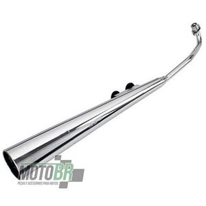 Escapamento Completo Modelo Original Light Cromado - Sundown Web 100 - até 2005 - Roncar - 5185.9