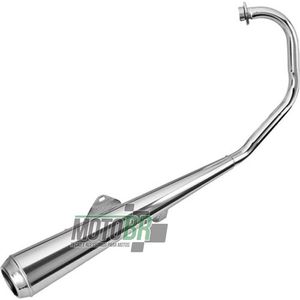Escapamento Completo Estralador Cromado - Yamaha YBR 125 - 2000 até 2008 - Roncar - 1554.3