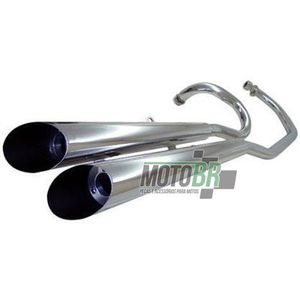 Escapamento Completo Modelo Scorpion Cromado - Yamaha Drag Star 650 - 2006 - Roncar - 6170.6