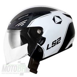 Capacete Original LS2 OF586 Bishop Rising Branco Preto