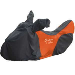 Capa Cobrir Moto Custom Preta Laranja - Max Acessórios