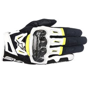 Luva Alpinestars SMX-2 Air Carbon V2 Preto Branco Amarelo