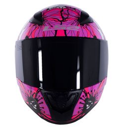 Capacete Original LS2 FF353 Rapid Poppies Branco Pink