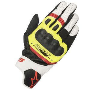 Luva Alpinestars Sp-5 Preto Amarelo Fluo Branco Vermelho