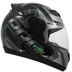Capacete Tork 788 G7 Start Preto Verde