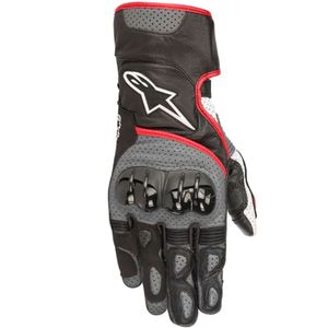 Luva Alpinestars SP-2 V2 Preto Cinza Vermelho Fluo