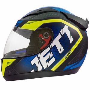 Capacete Pro Tork Jett Evo Line Fosco Azul Amarelo