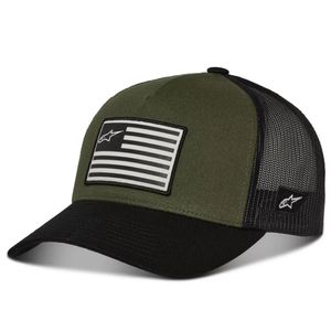 Boné Alpinestars Flag Snapback Verde Militar Preto