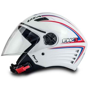 Capacete FW3 X Open Branco Usa