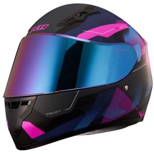 Capacete X11 Trust Pro Transit Azul Rosa