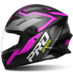 Capacete Pro Tork R8 Pro Speed Fosco Preto Rosa