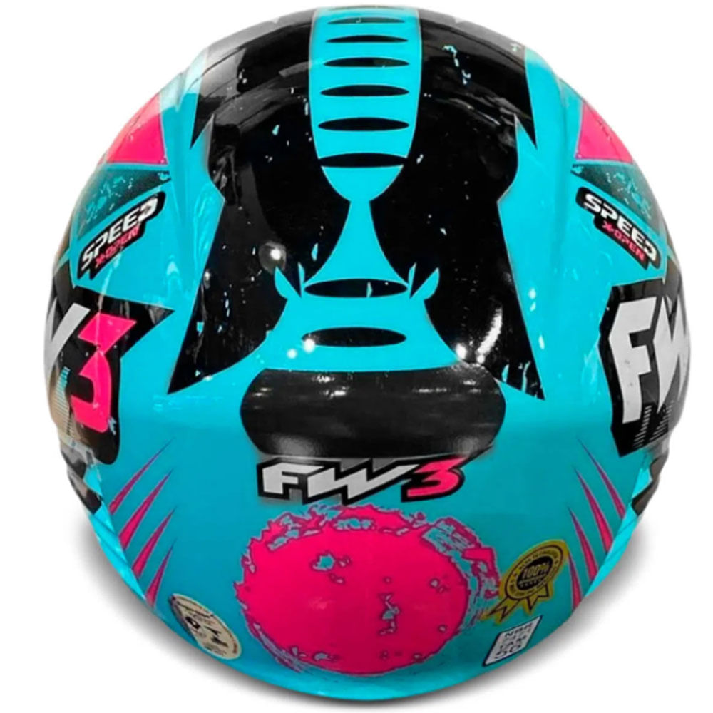 Capacete FW3 X Open Speed Azul Claro - MotoBR