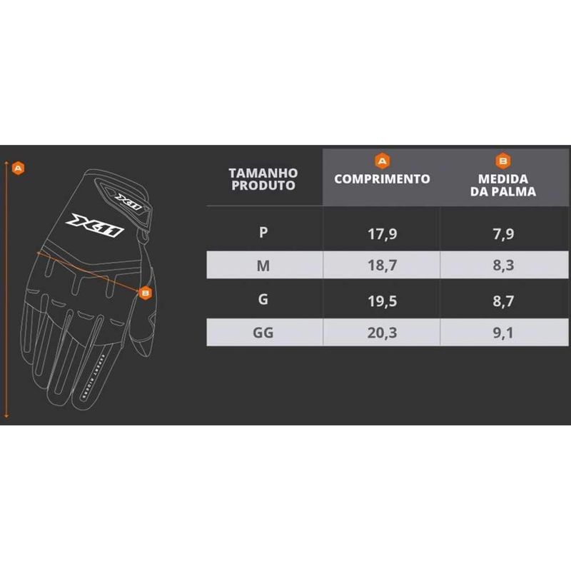 Medidas-Luva-X11-Fit-X-Feminina
