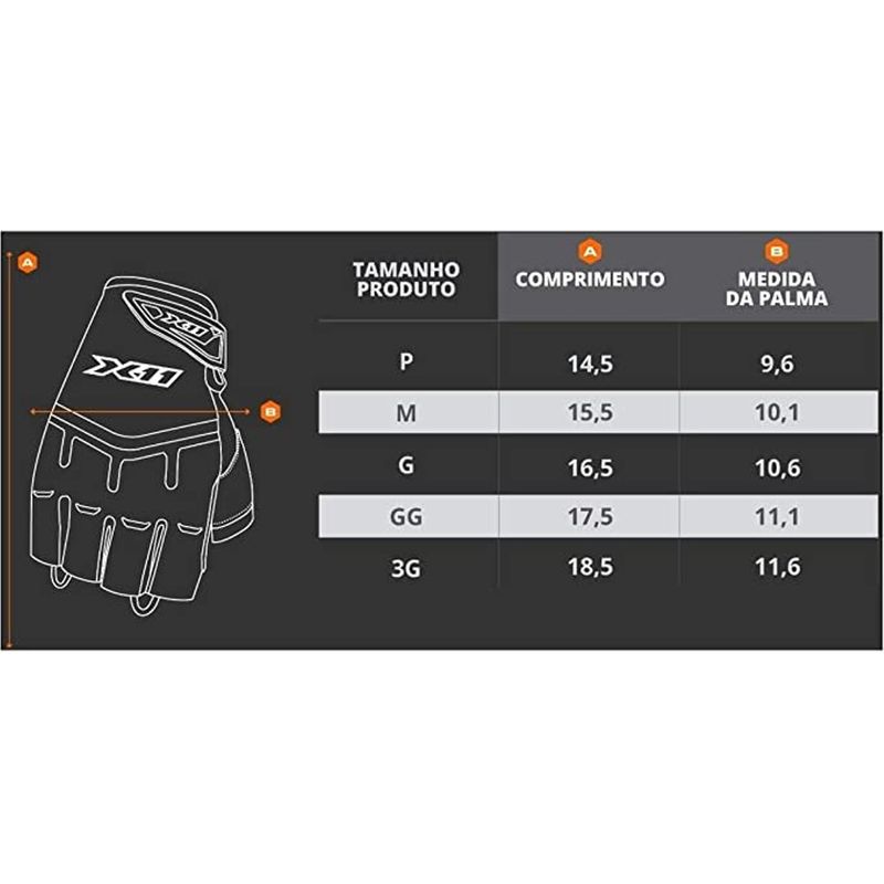 Medidas-Luva-X11-Fit-X-Meio-Dedo