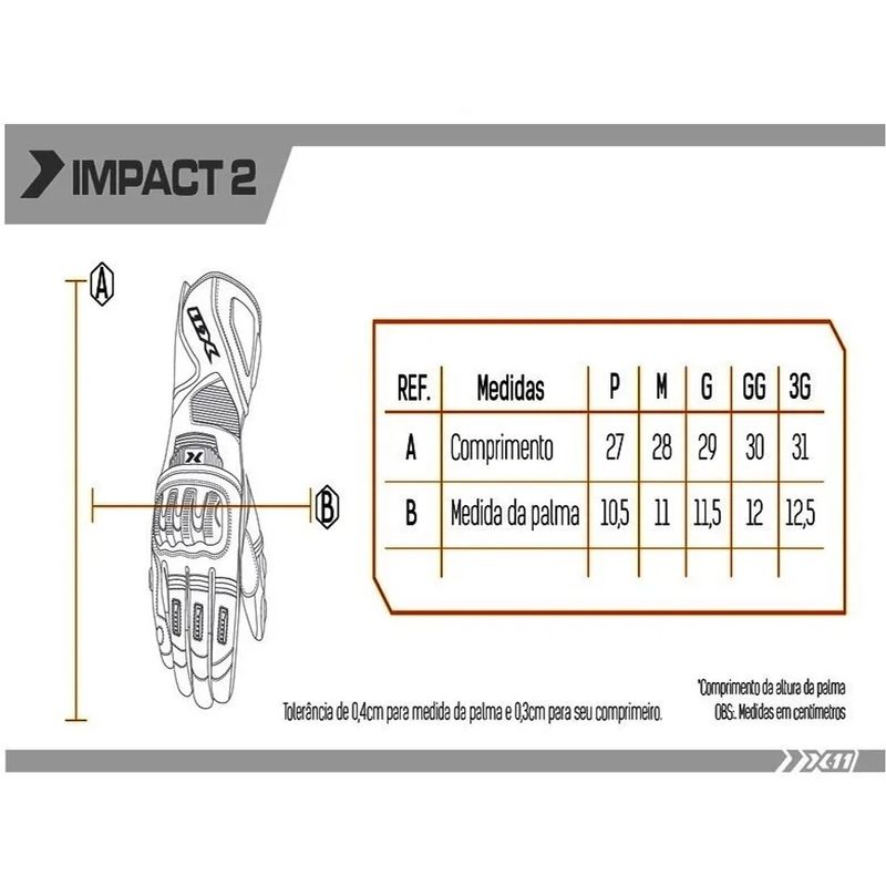Medidas-Luva-X11-Impact-2-Cano-Longo-masc