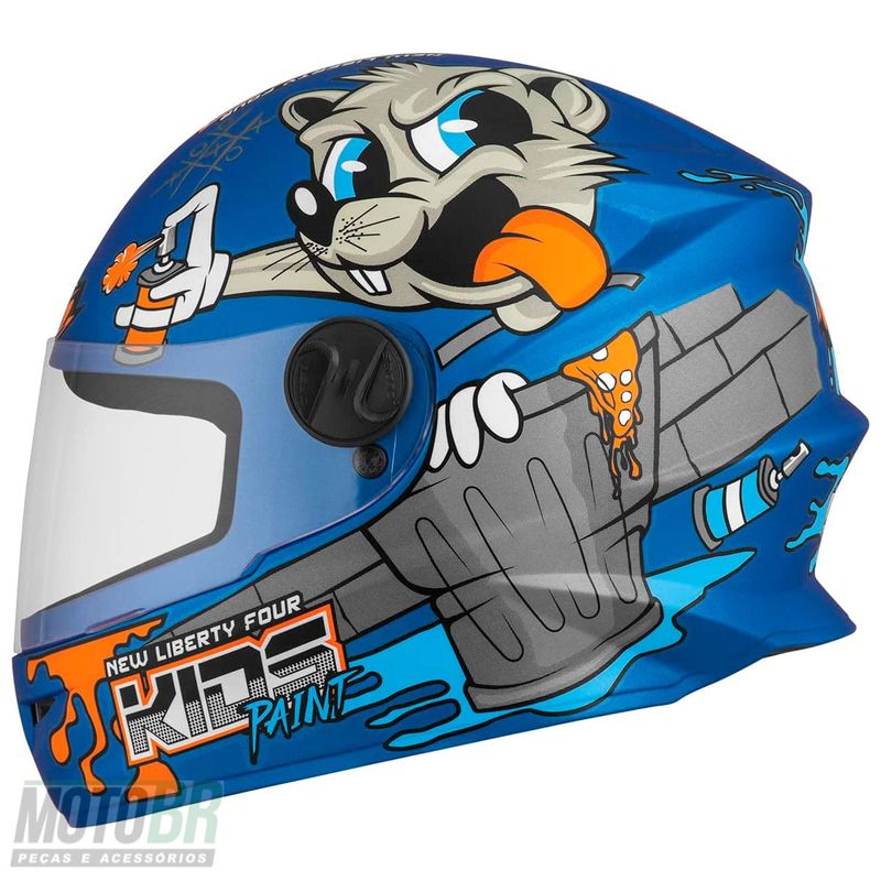 Capacete-Pro-Tork-Infantil-Four-Paint-Fosco-Azul