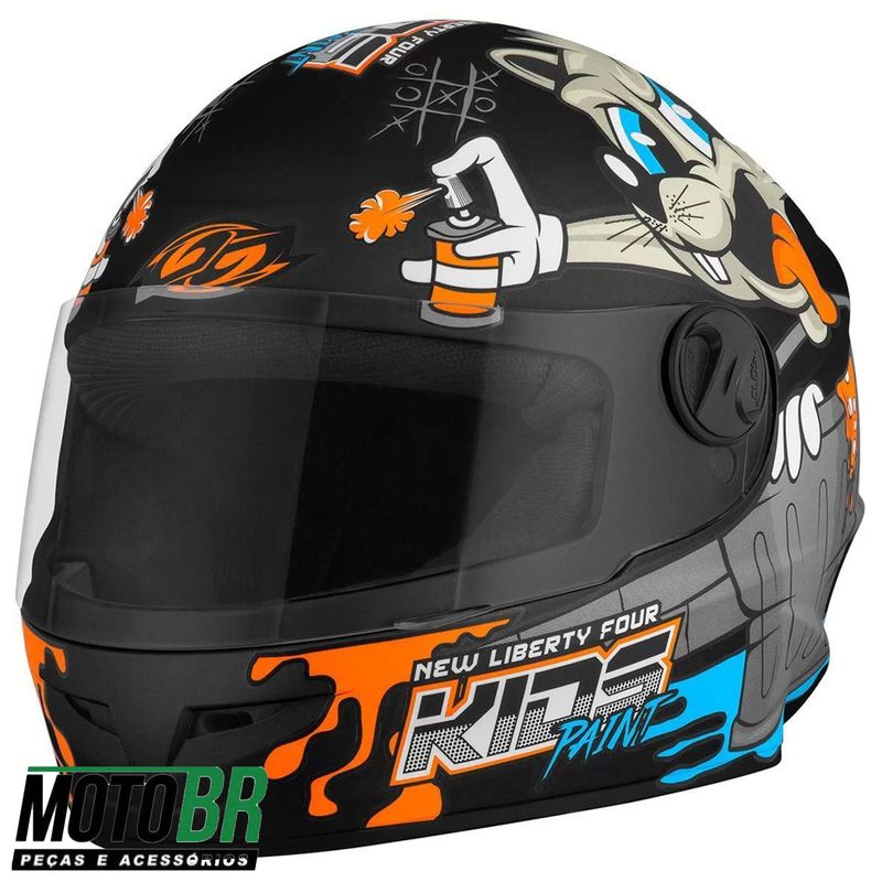 Capacete-Pro-Tork-Infantil-Four-Paint-Fosco-Preto-2