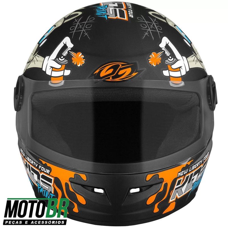 Capacete-Pro-Tork-Infantil-Four-Paint-Fosco-Preto-3