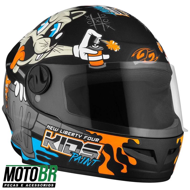 Capacete-Pro-Tork-Infantil-Four-Paint-Fosco-Preto-4