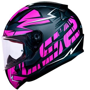 Capacete LS2 FF353 Rapid Cromo Fosco Preto Pink