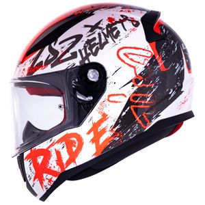 Capacete LS2 FF353 Rapid Naughty Branco Vermelho