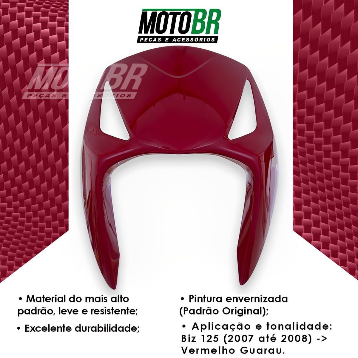 Bico Frontal Biz 125 2007 Até 2008 Vermelho Guarau - MotoBR