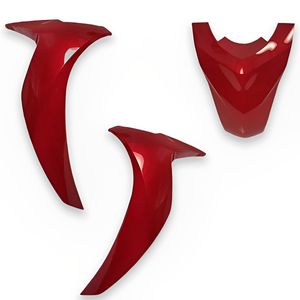 Bico Frontal Completo Biz 110I 2019 A 2021 Vermelho 3 Peças