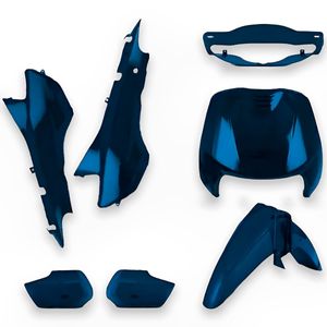 Kit Carenagem Biz 100 1998 Até 1999 Azul Biscaia Metálico