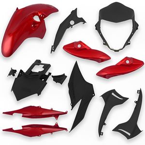 Kit Carenagem Completo CB 300 2009 A 2012 Vermelho Maceió