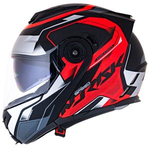Capacete Norisk FF345 Speedmax Fosco Preto Vermelho Prata