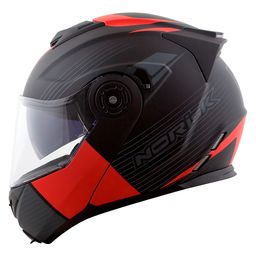 Capacete Original Norisk FF345 Stroke Fosco Preto Cinza Vermelho