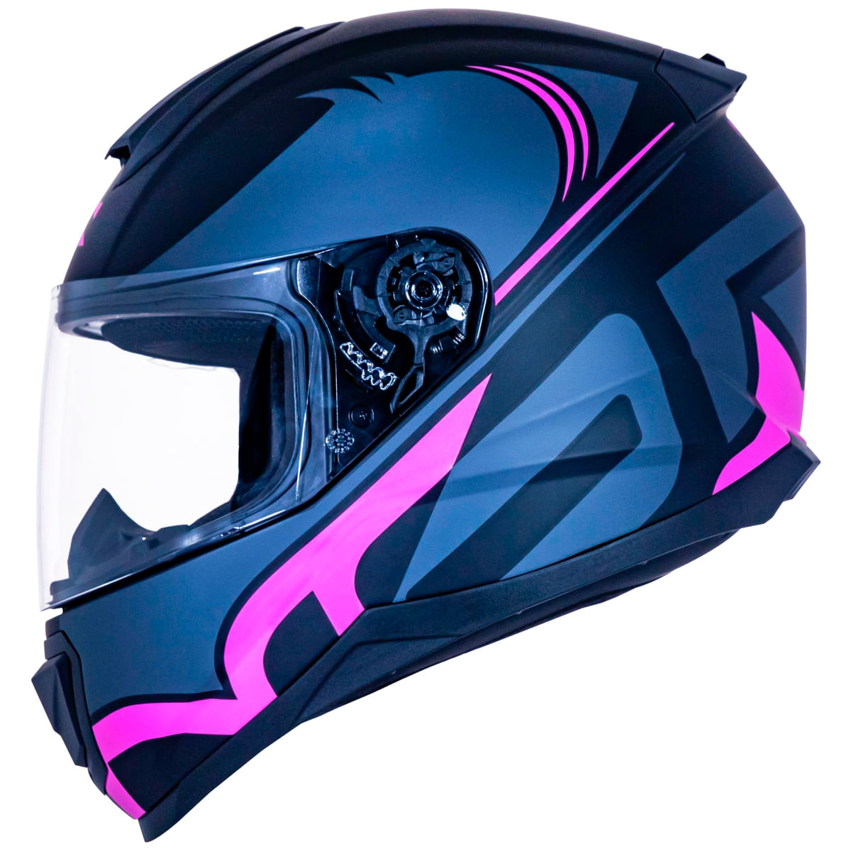 Capacete Original Norisk Razor Squalo Fosco Preto Rosa
