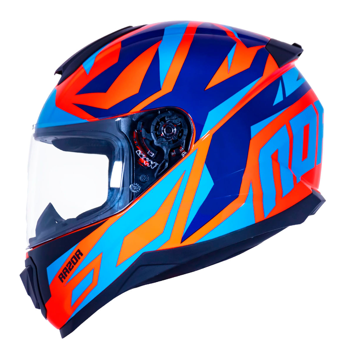 Capacete Original Norisk Razor Cutting Laranja Azul