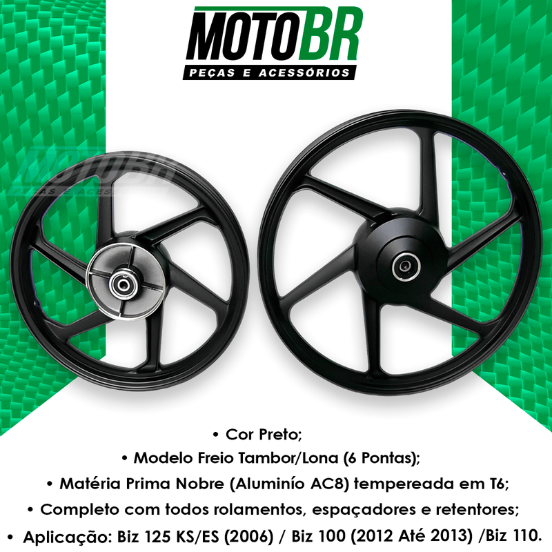 Jogo Roda Liga Leve Moto Biz 125 Biz 110 Rodão Esportiva 5 Pontas