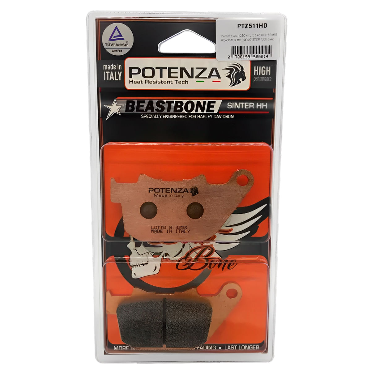 Pastilha Freio Traseiro Harley Davidson XL 883 1200 Potenza