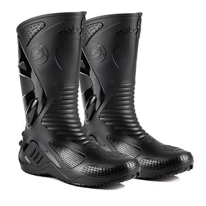 Bota Chuva Impermeável Preta Sola Preta - Motosafe