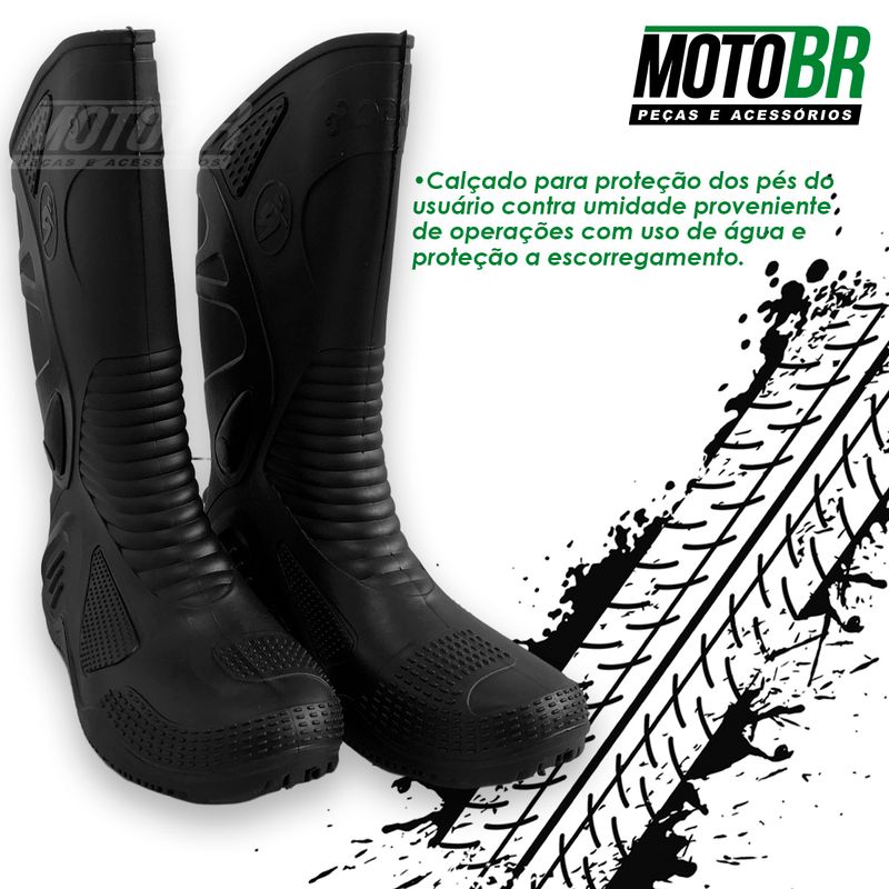 Bota motociclista chuva cano longo best sale motosafe preta