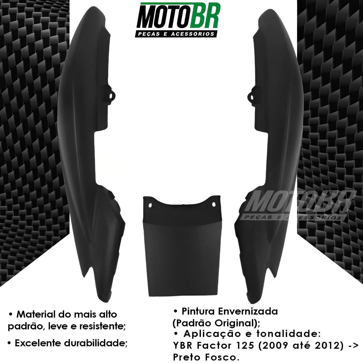 Rabeta Completa YBR Factor 125 2009 Até 2012 Preto Fosco - MotoBR