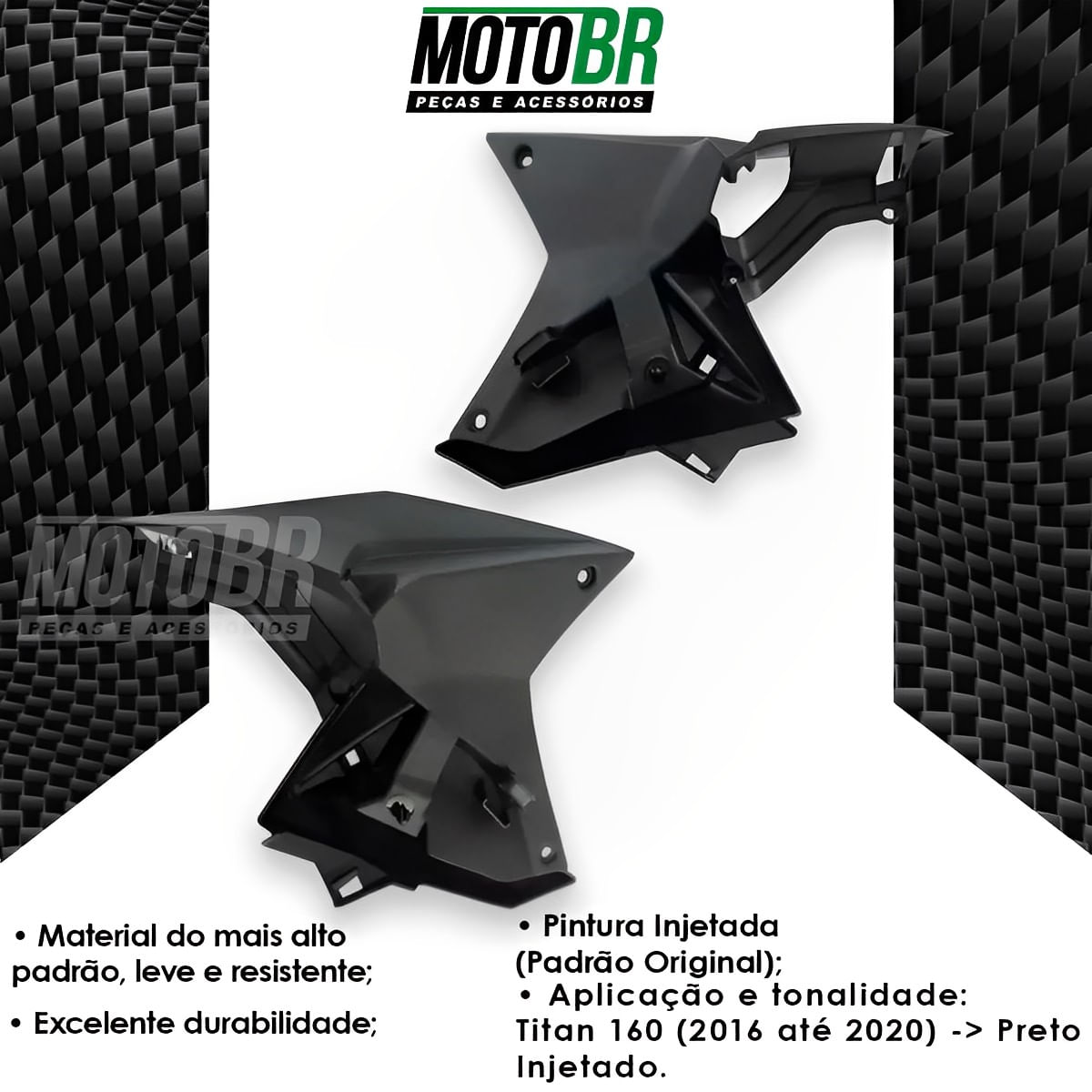 Aba Tanque Interna Titan 160 Ex 2016 A 2020 Preto Injetado - MotoBR