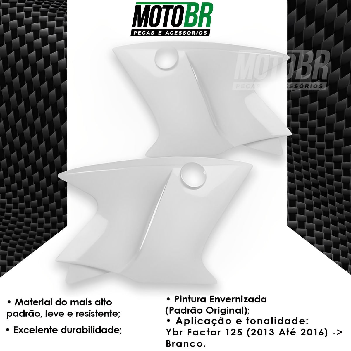 Aba Tanque YBR Factor 125 2013 Até 2016 Branco - Sportive - MotoBR