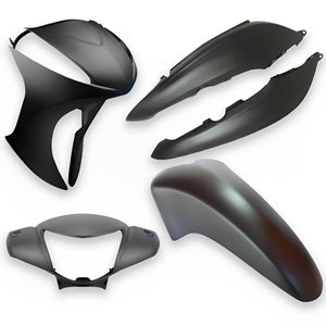 Kit Carenagem Completo Biz 125 Ex 2014 Até 2015 Cinza Fosco