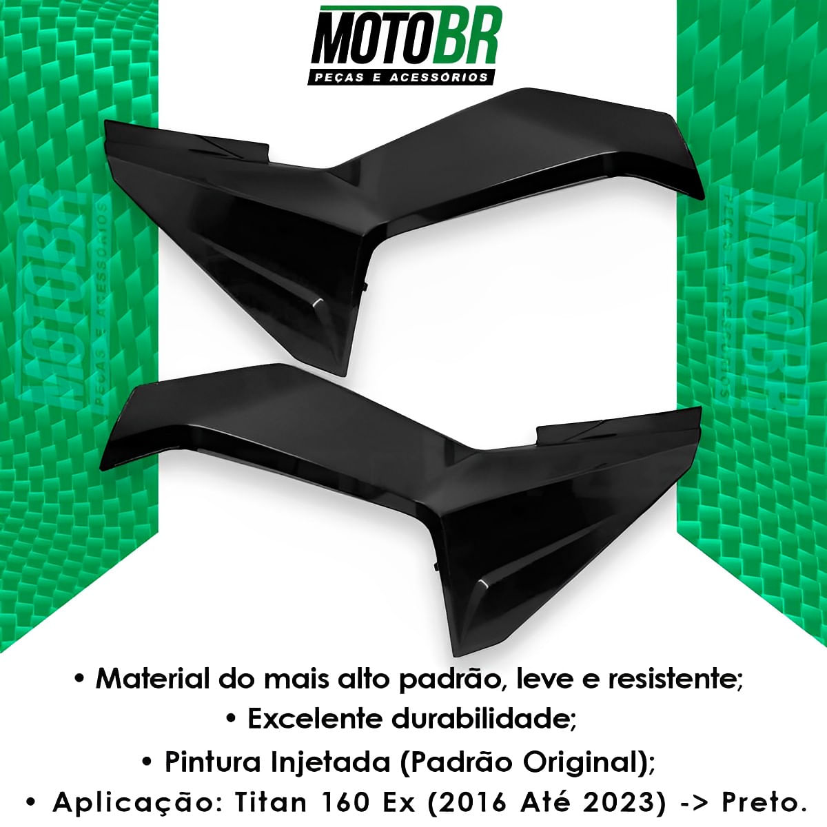 Tampa Lateral Titan 160 Ex 2016 Até 2023 Preto - Sportive - MotoBR