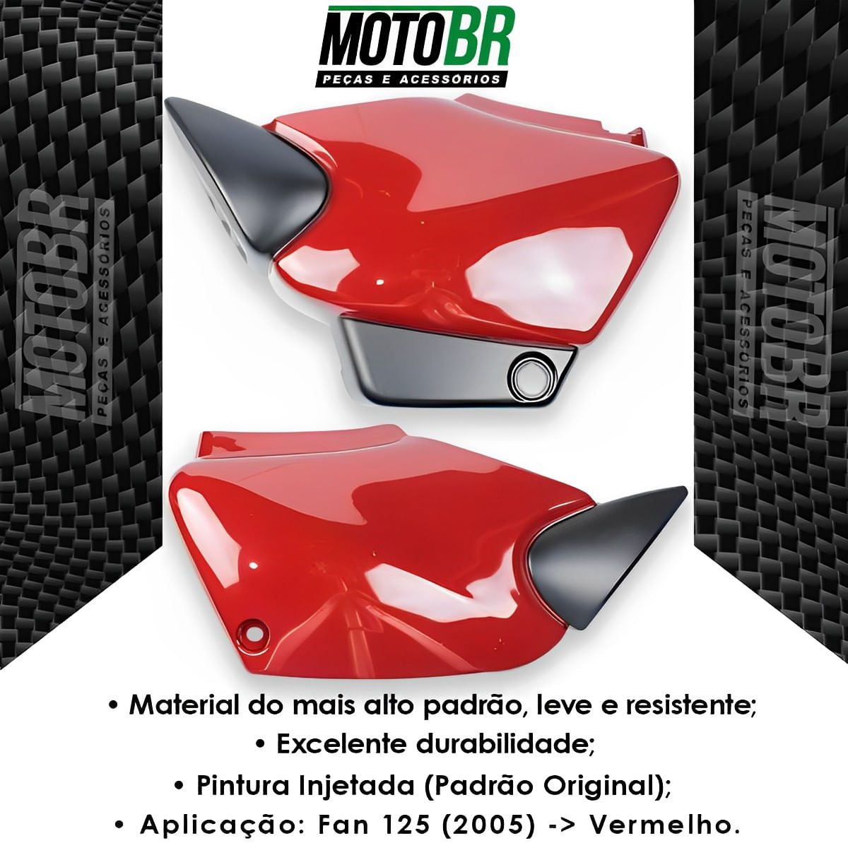 Tampa Lateral Fan 125 2005 Vermelho - Pro Tork - MotoBR